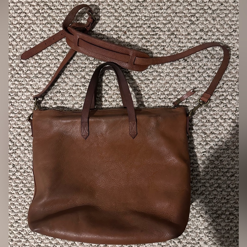 Madewell Zip-Top Transport Carryall in English Saddle